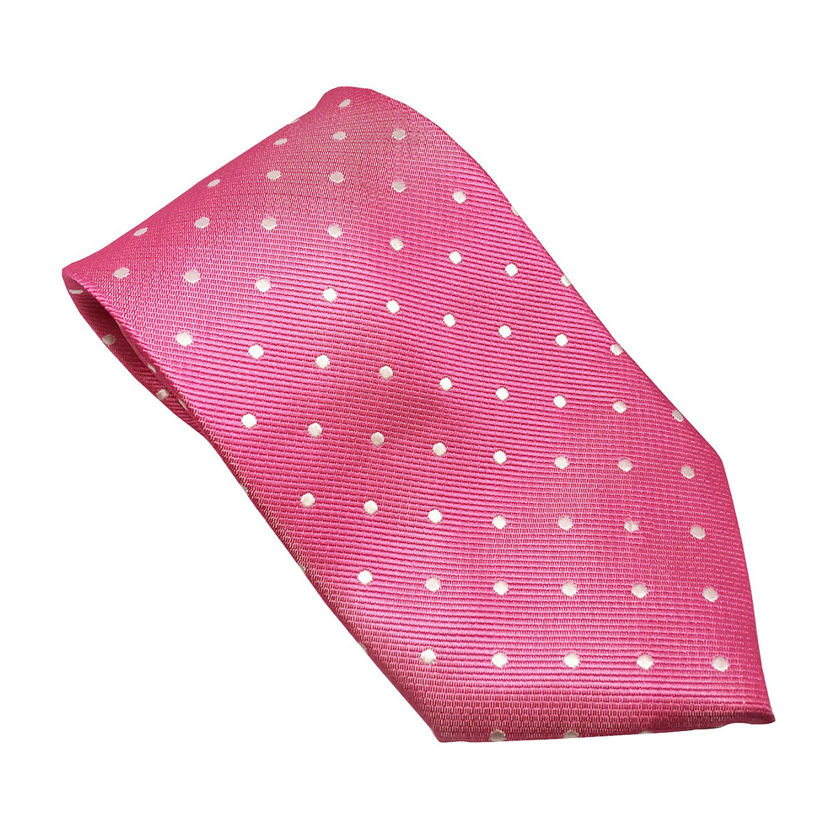 Adult Polka Dot Tie Fuchsia/White