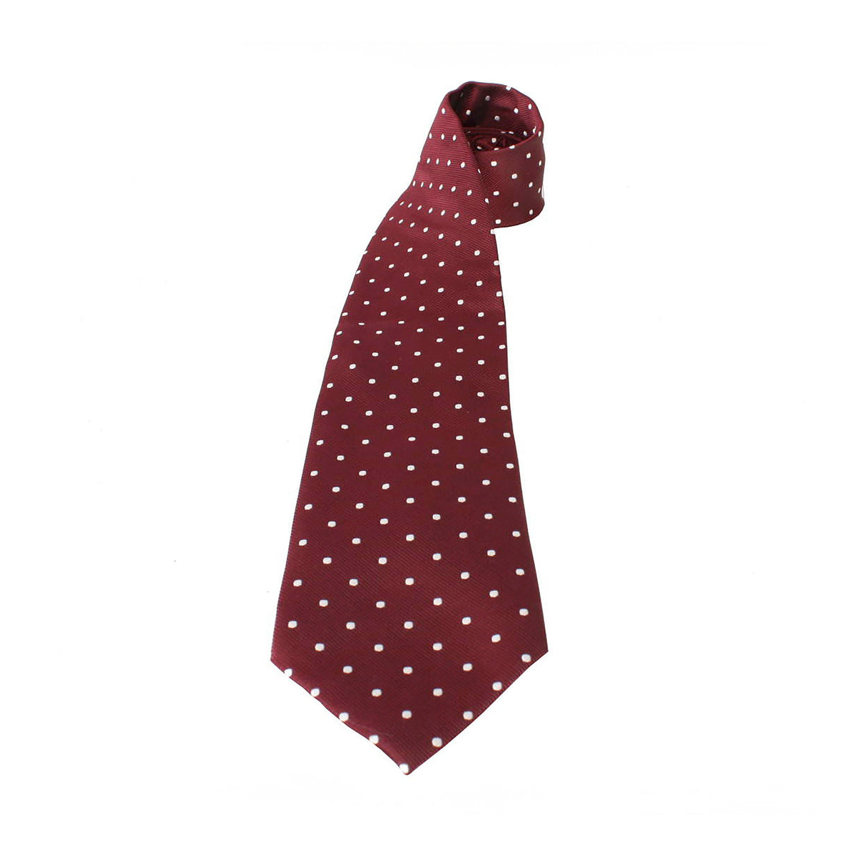 Adults Polka Dot Show Tie Maroon/White