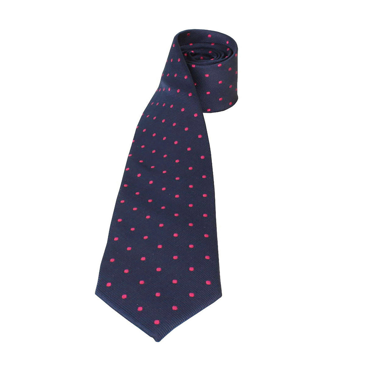 Adults Polka Dot Show Tie Navy/Cerise