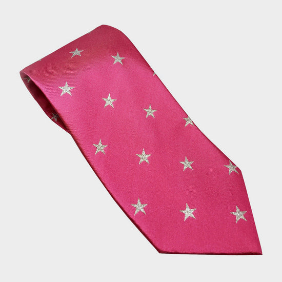 Adult Star Show Tie Fuchsia/Silver