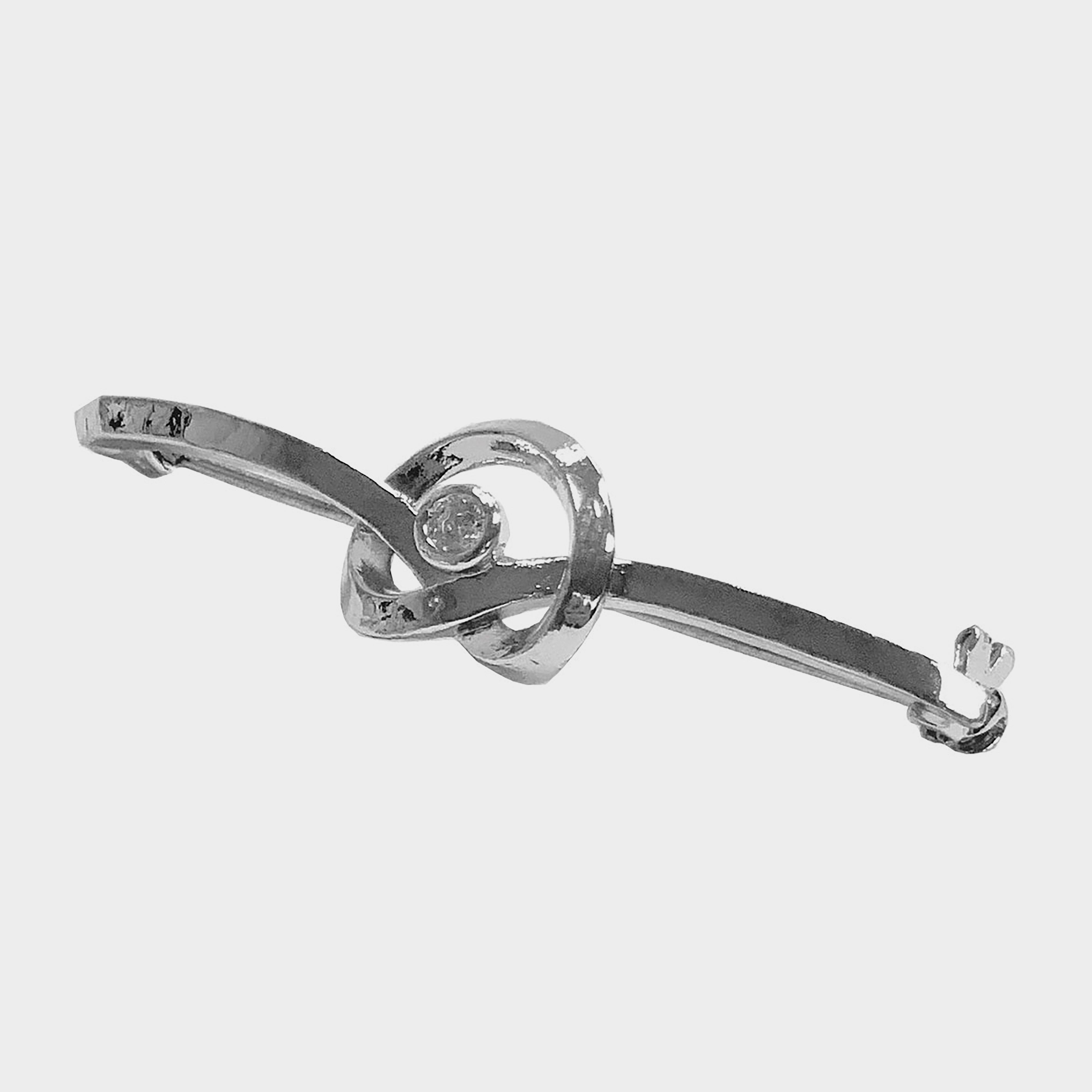 Twirl Crystal Stock Pin Silver