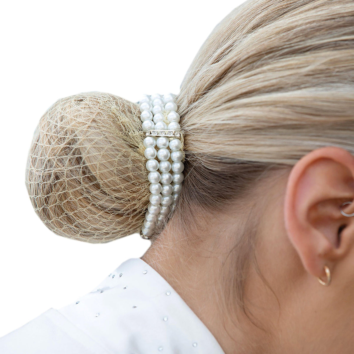 Triple Bun Ring Scrunchie Pearl