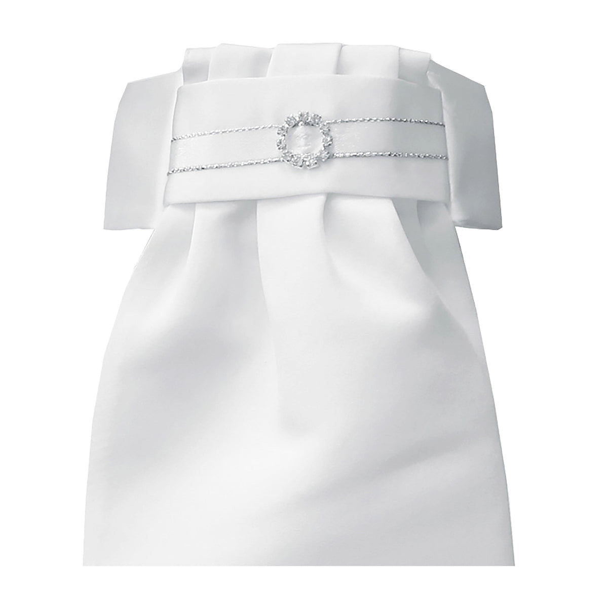 Diamonte Circle Deluxe Ready Tied Stock White