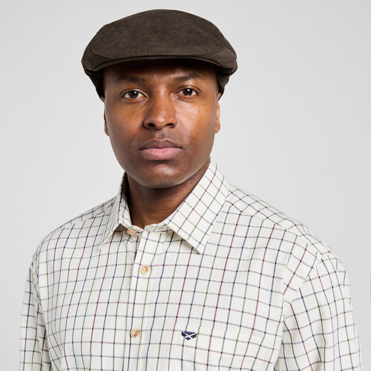 Mens Balmoral Luxury Tattersall Shirt Navy/Wine