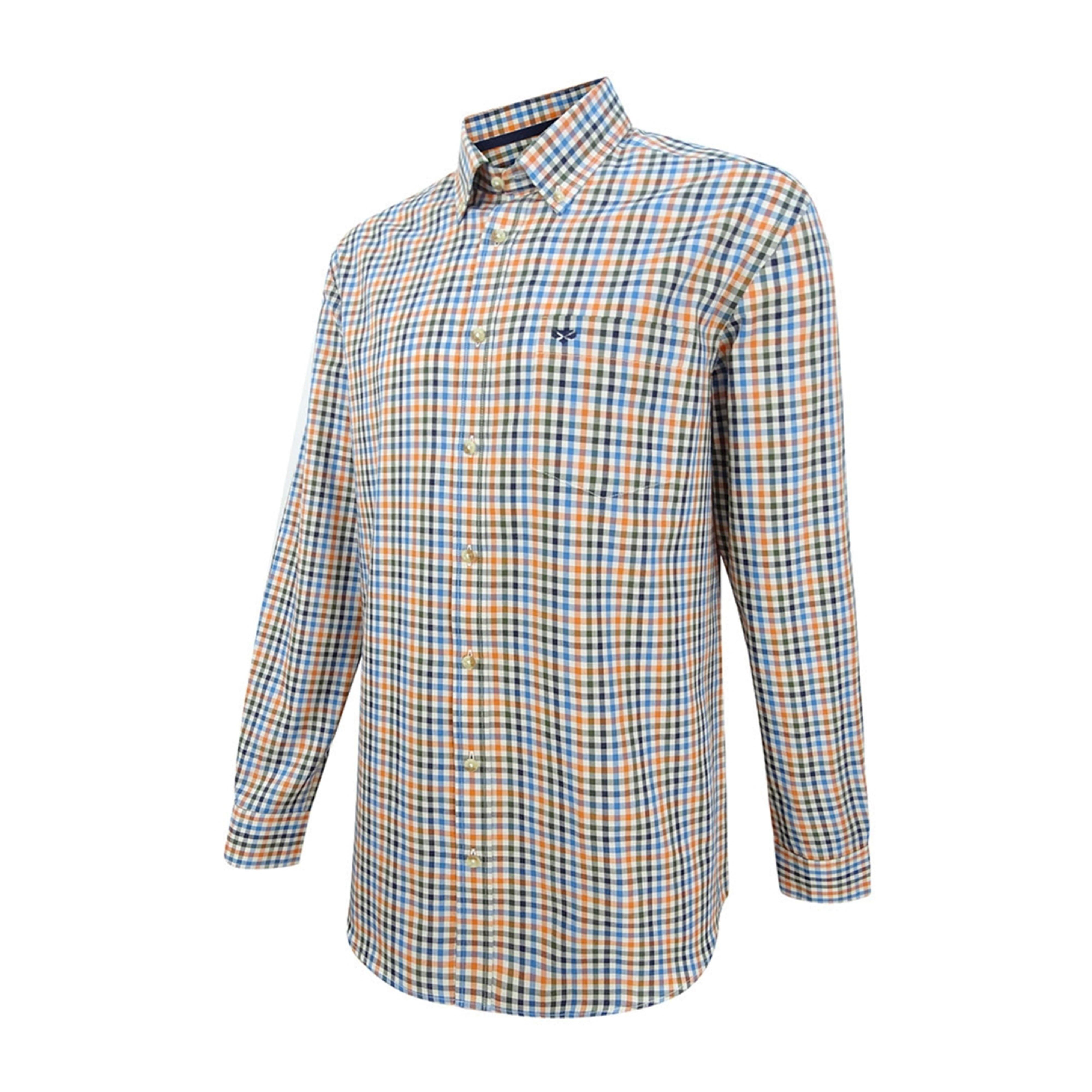 Mens Dundas Oxford Checked Shirt Rust Check