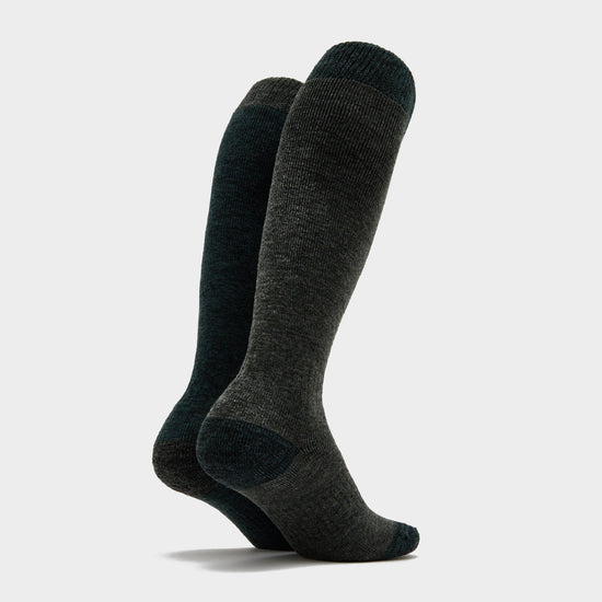 Country Long Socks 2 Pack Tweed/Loden