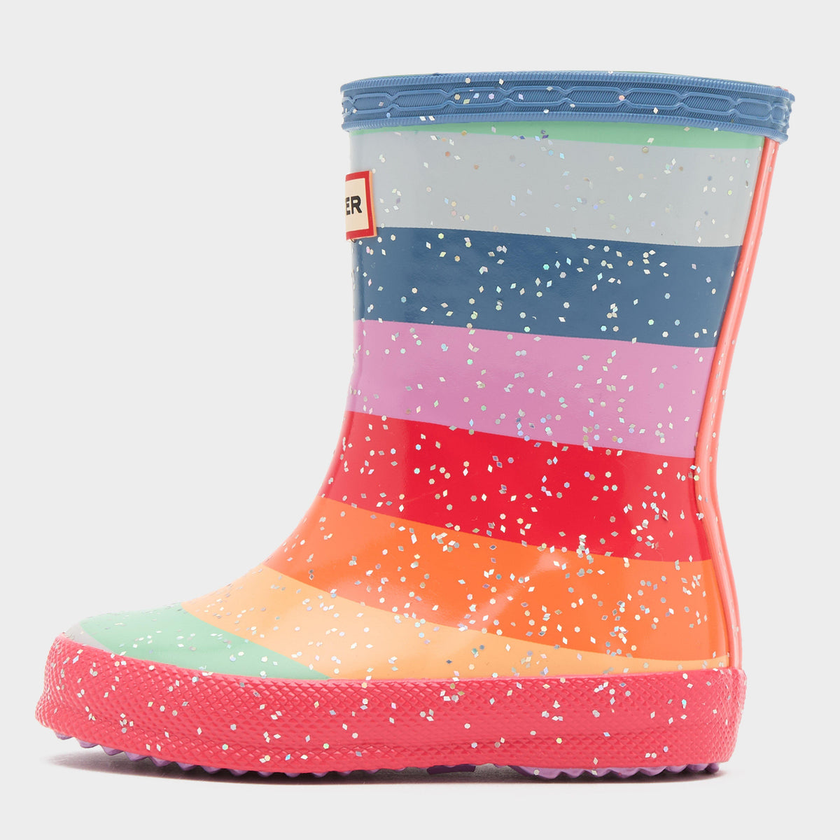 Kids Original First Glitter Wellington Boots Rainbow