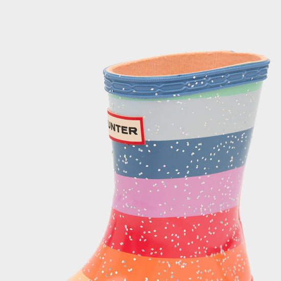 Kids Original First Glitter Wellington Boots Rainbow