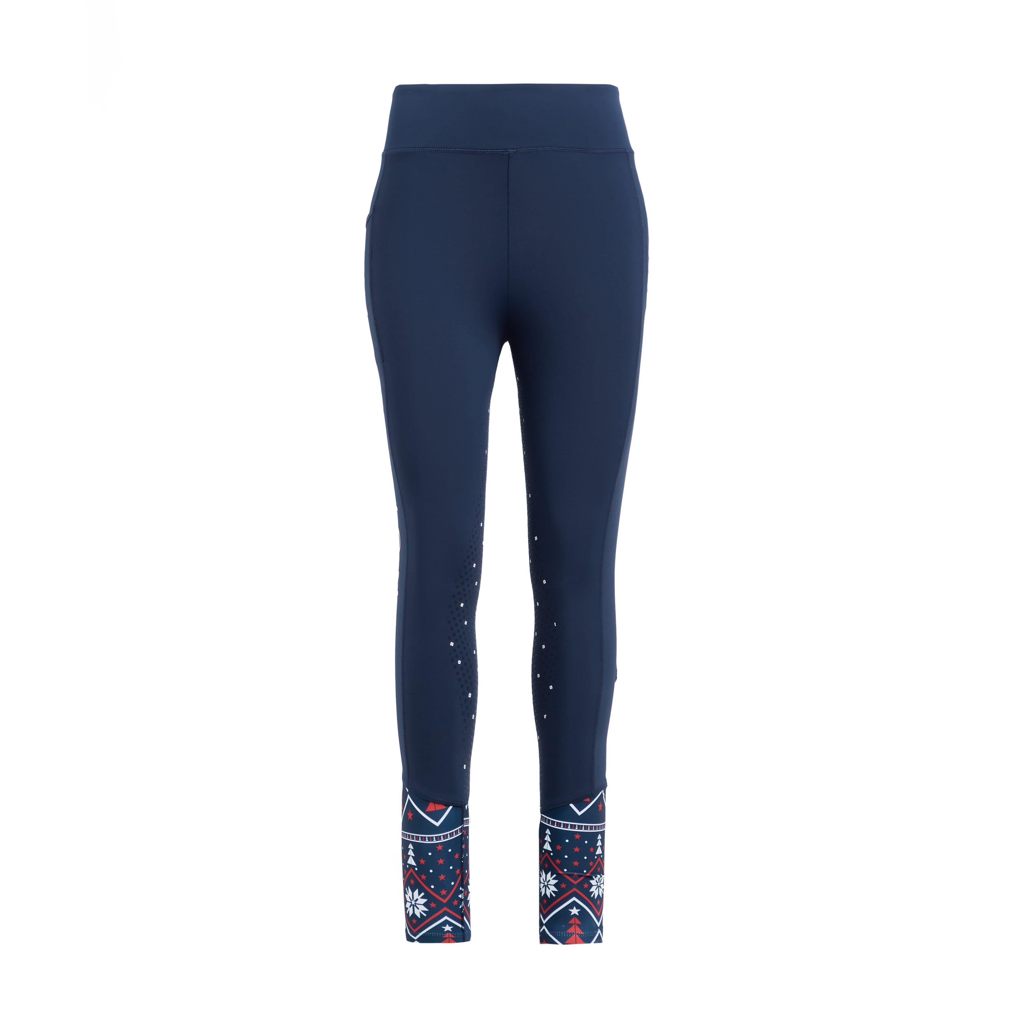 Womens Christmas Riding Tights Navy