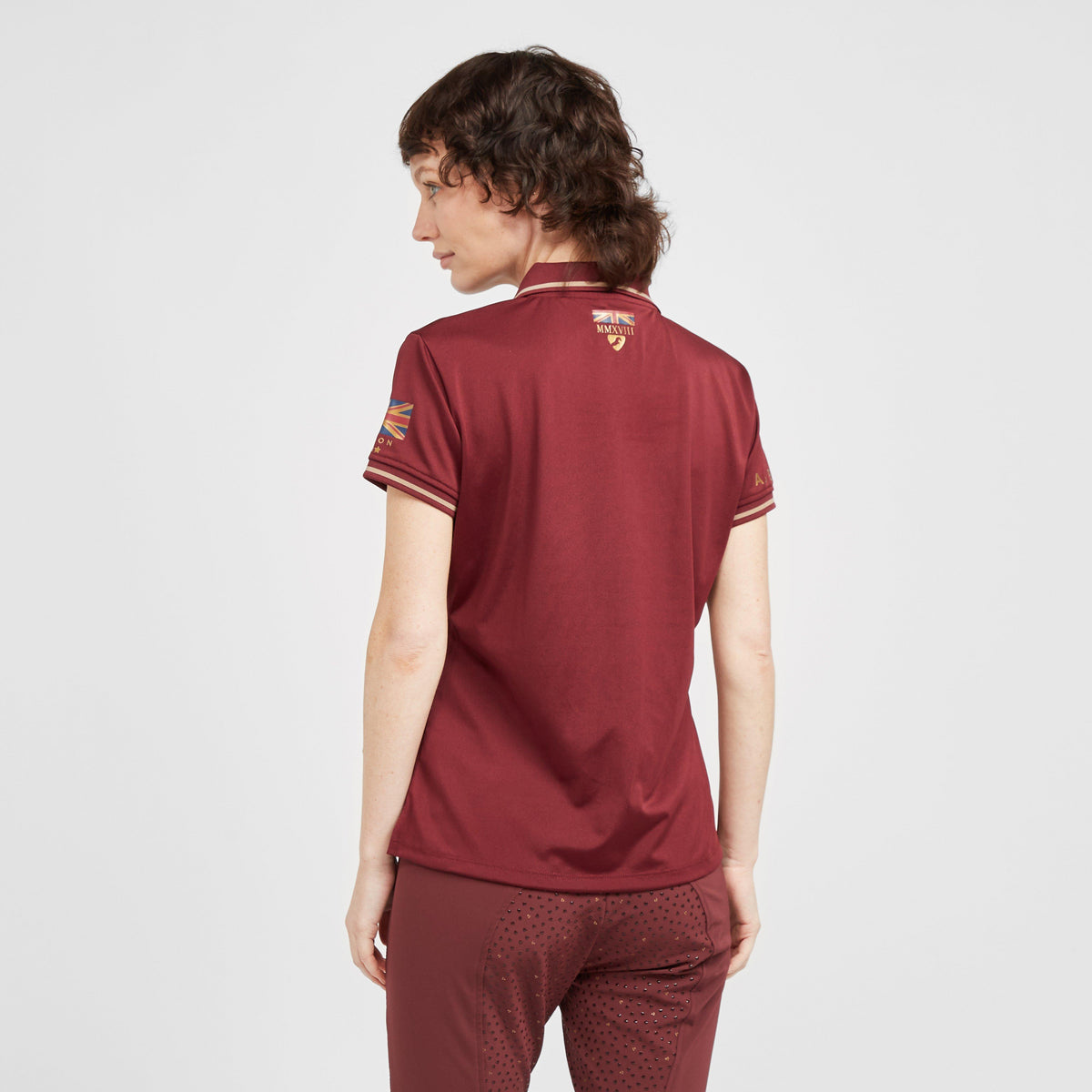 Womens Team Tech Polo Shirt Burgundy