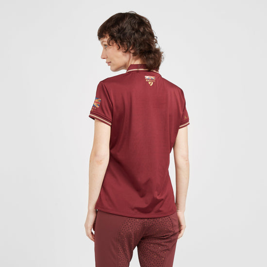Womens Team Tech Polo Shirt Burgundy