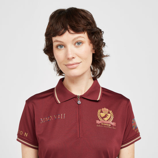 Womens Team Tech Polo Shirt Burgundy