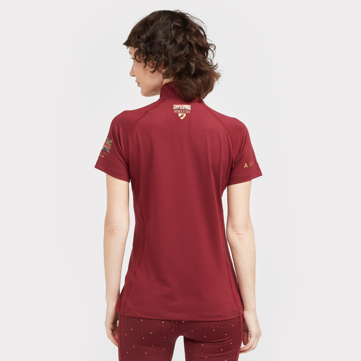 Womens Team Short Sleeve Base Layer Burgundy