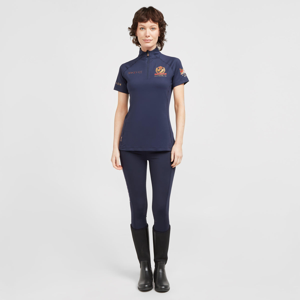 Womens Team Short Sleeve Base Layer Navy
