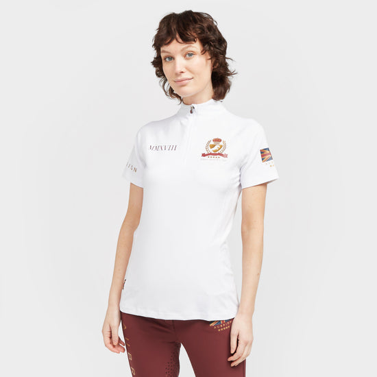 Womens Team Short Sleeve Base Layer White