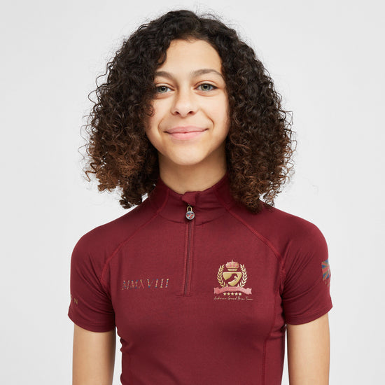 Childs Team Short Sleeve Base Layer Burgundy