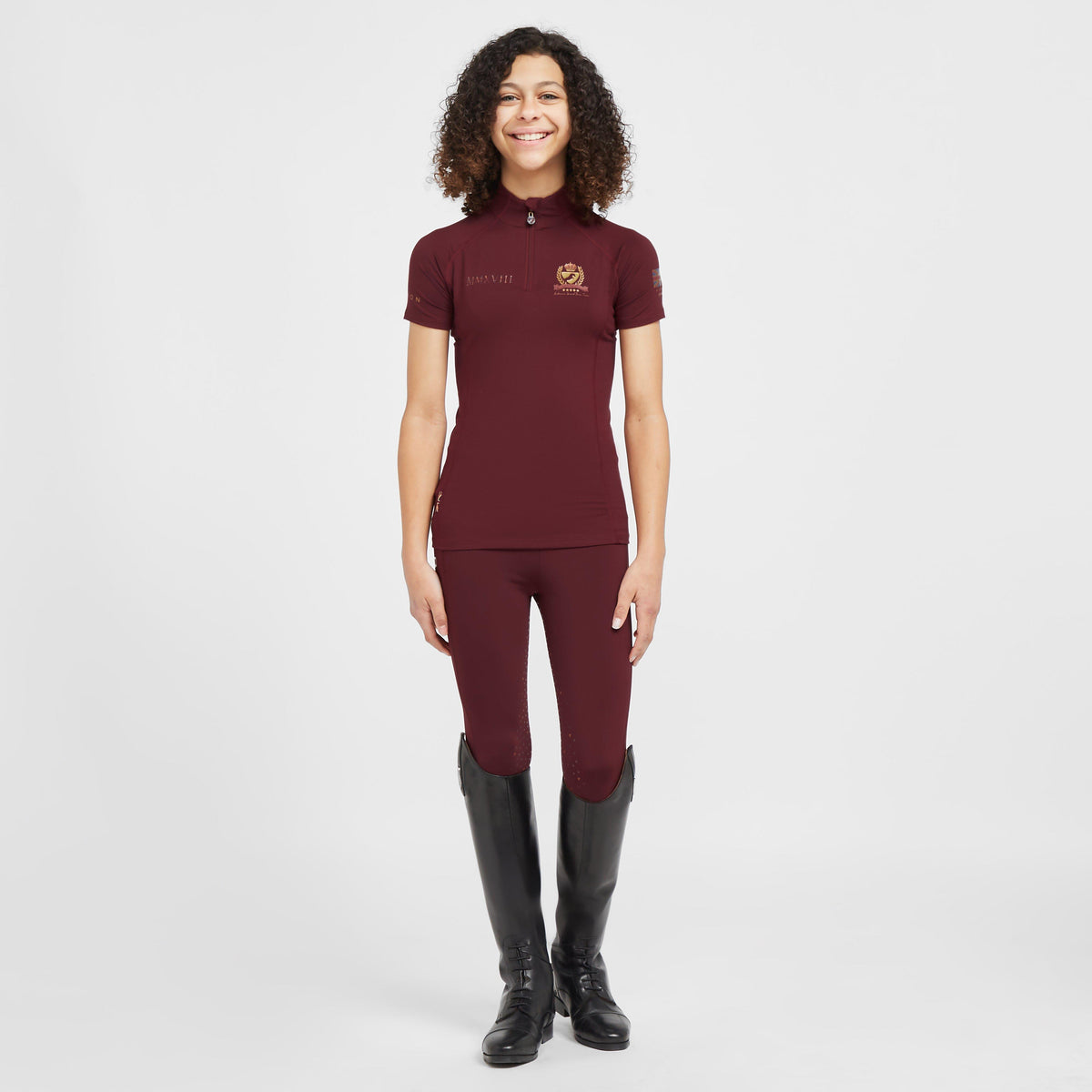 Childs Team Riding Tights Burgundy