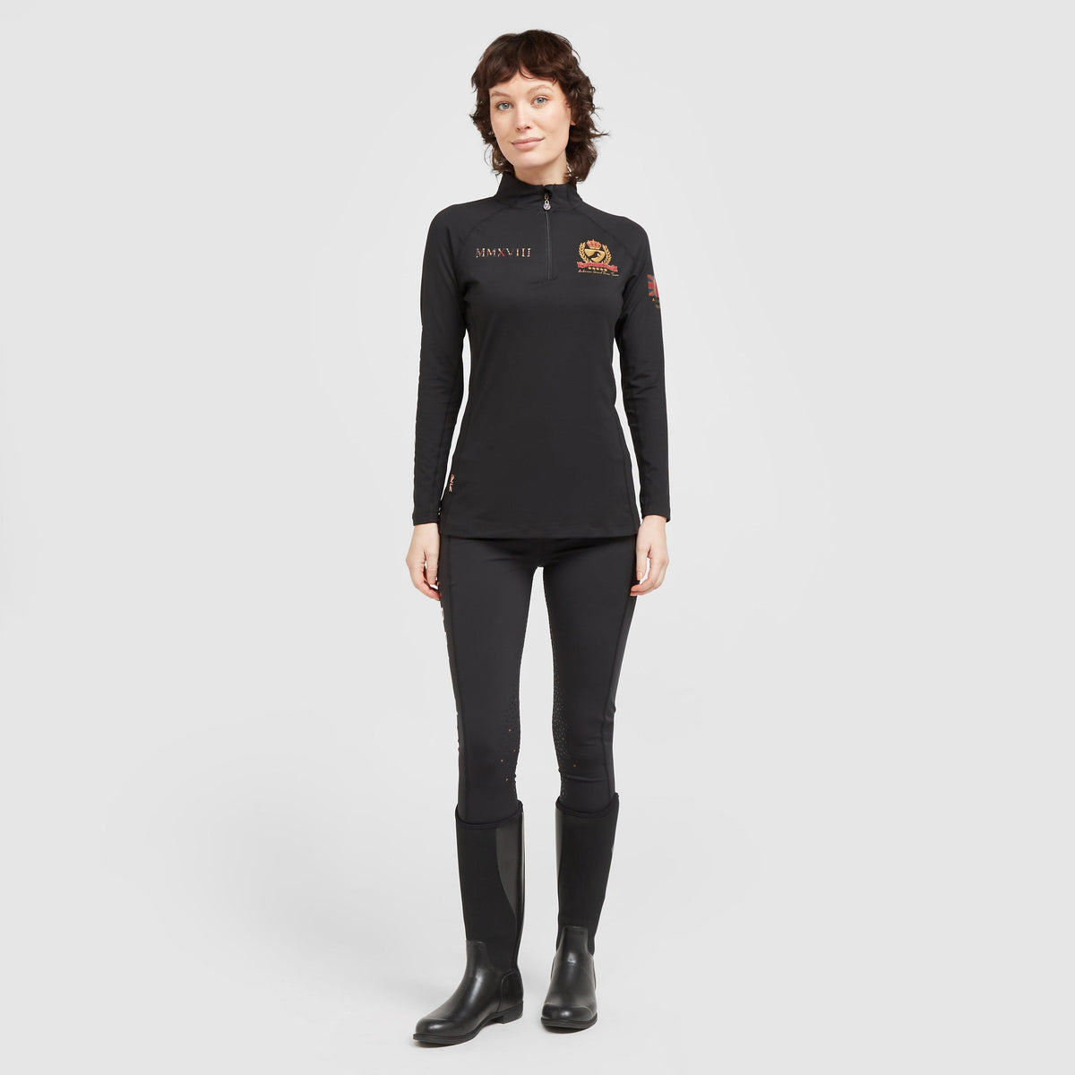 Womens Team Long Sleeve Base Layer Black