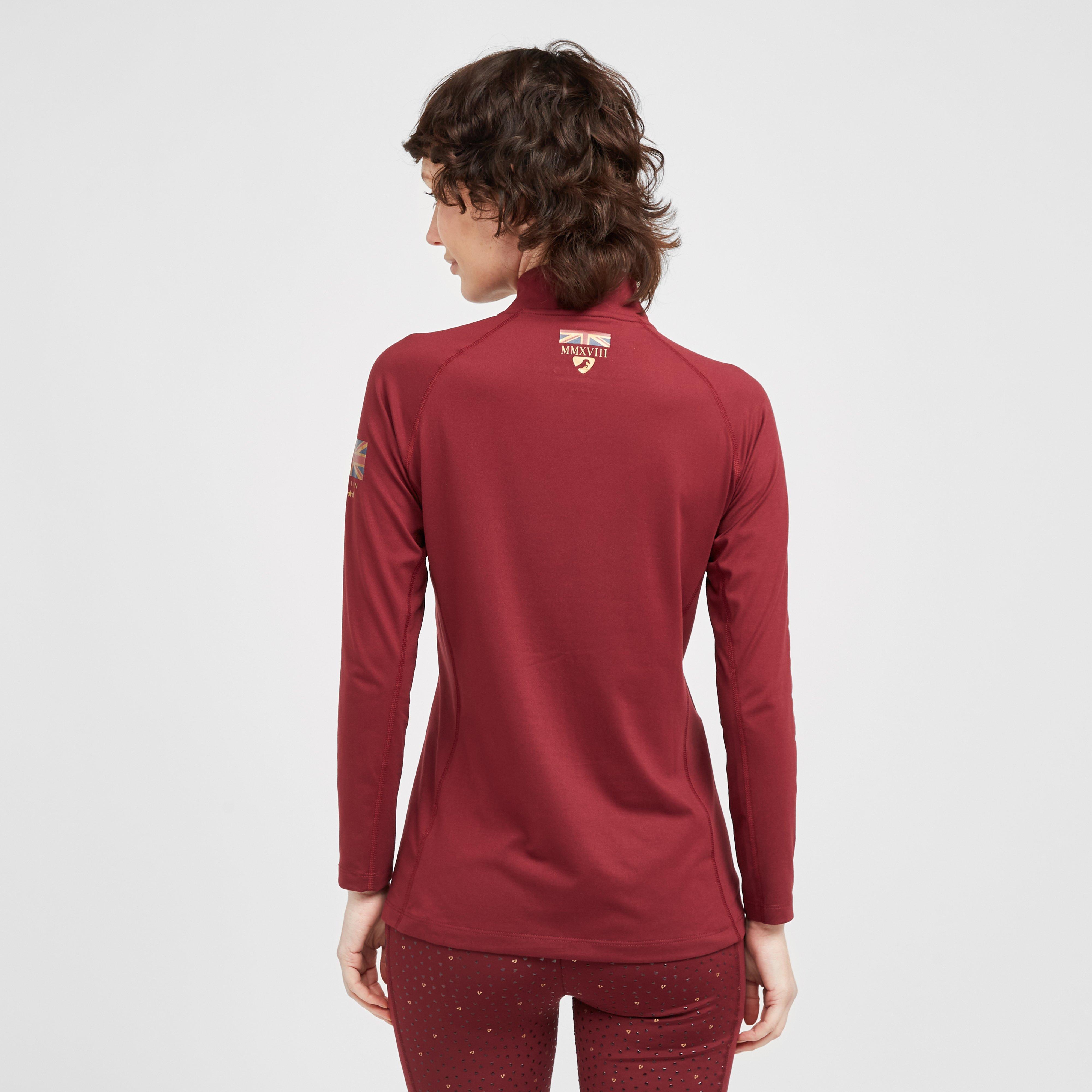 Womens Team Long Sleeve Base Layer Burgundy