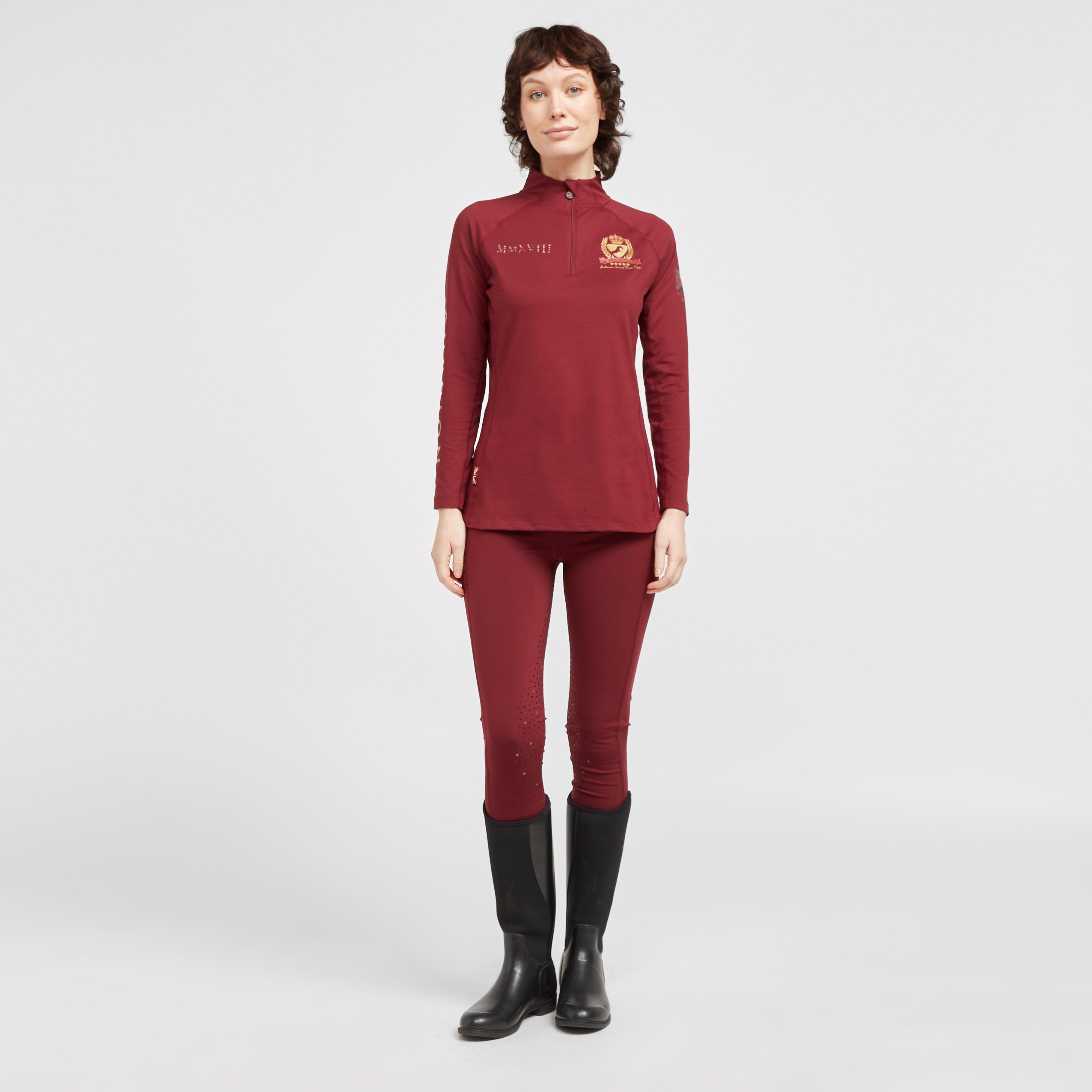 Womens Team Long Sleeve Base Layer Burgundy