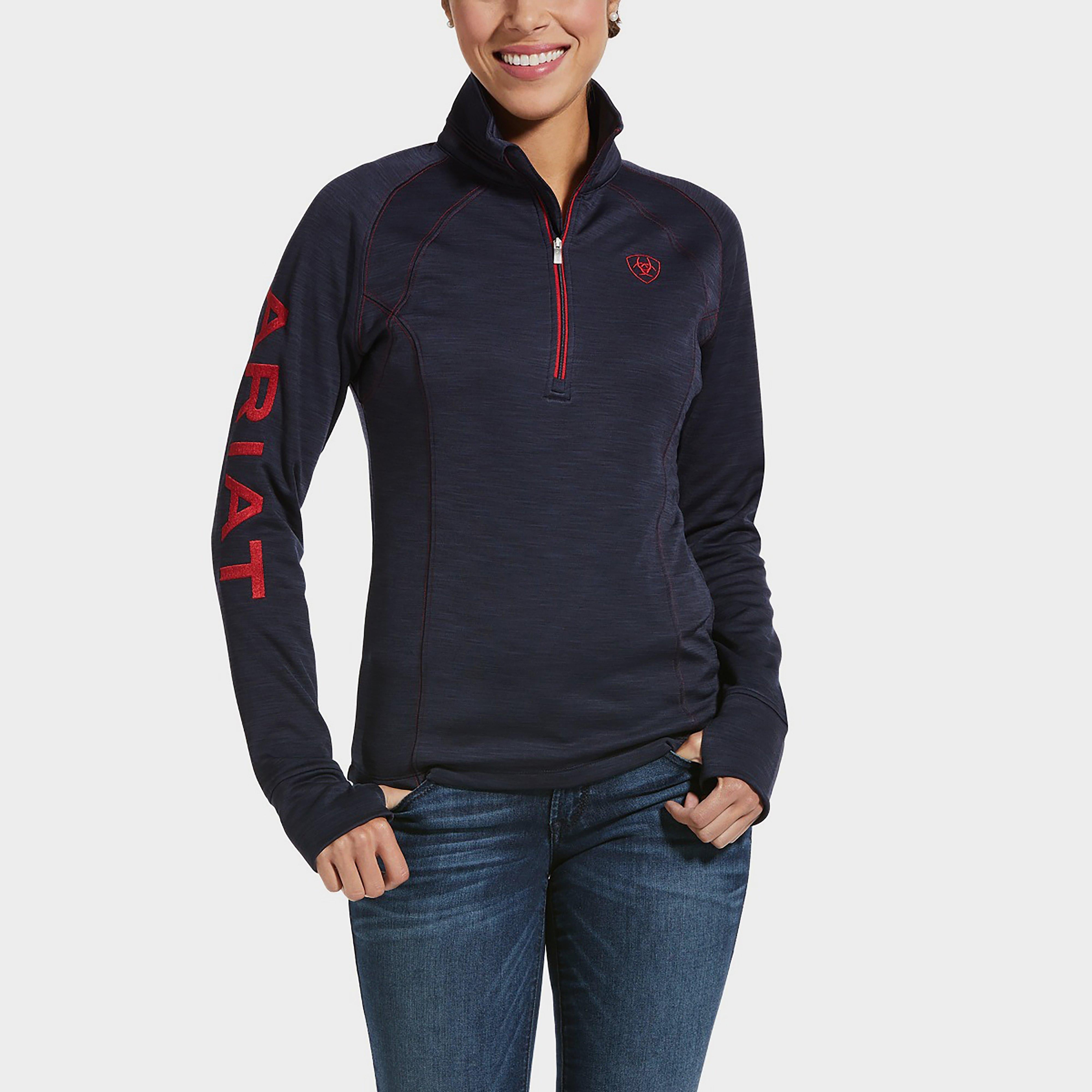 Ladies TEK Team 1/2 Zip Sweatshirt Navy Heather