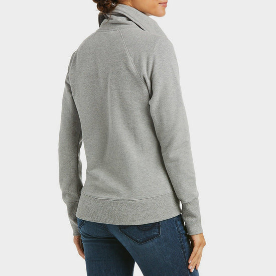 Ladies Team Logo Full Zip Sweatshirt Heather Grey