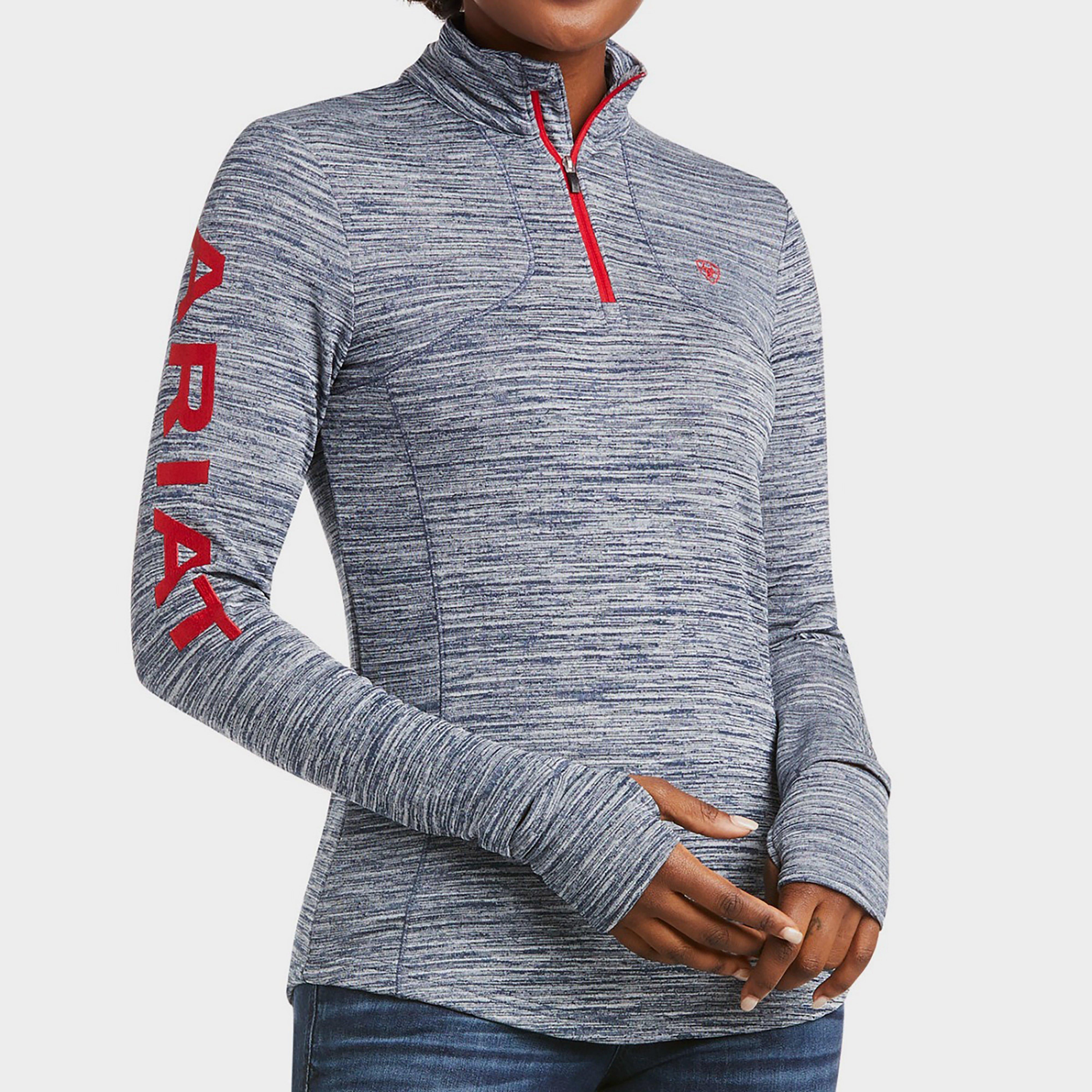 Ladies Team Gridwork 1/4 Zip Baselayer Navy