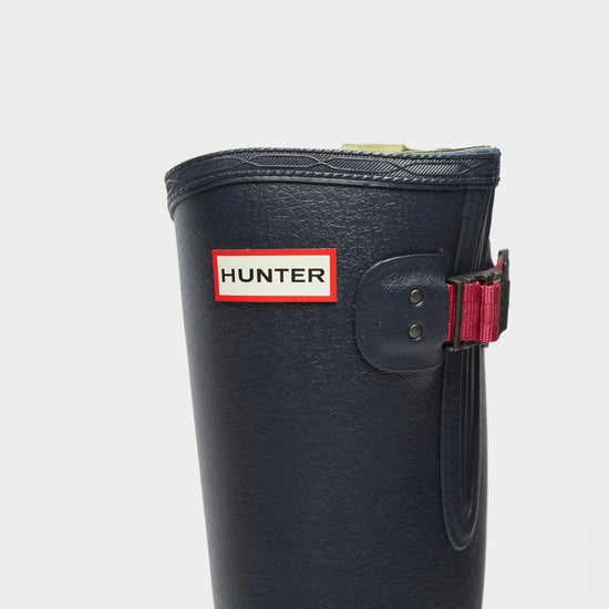 Womens Balmoral Neoprene Side Adjustable Wellington Boots Navy/Peppercorn