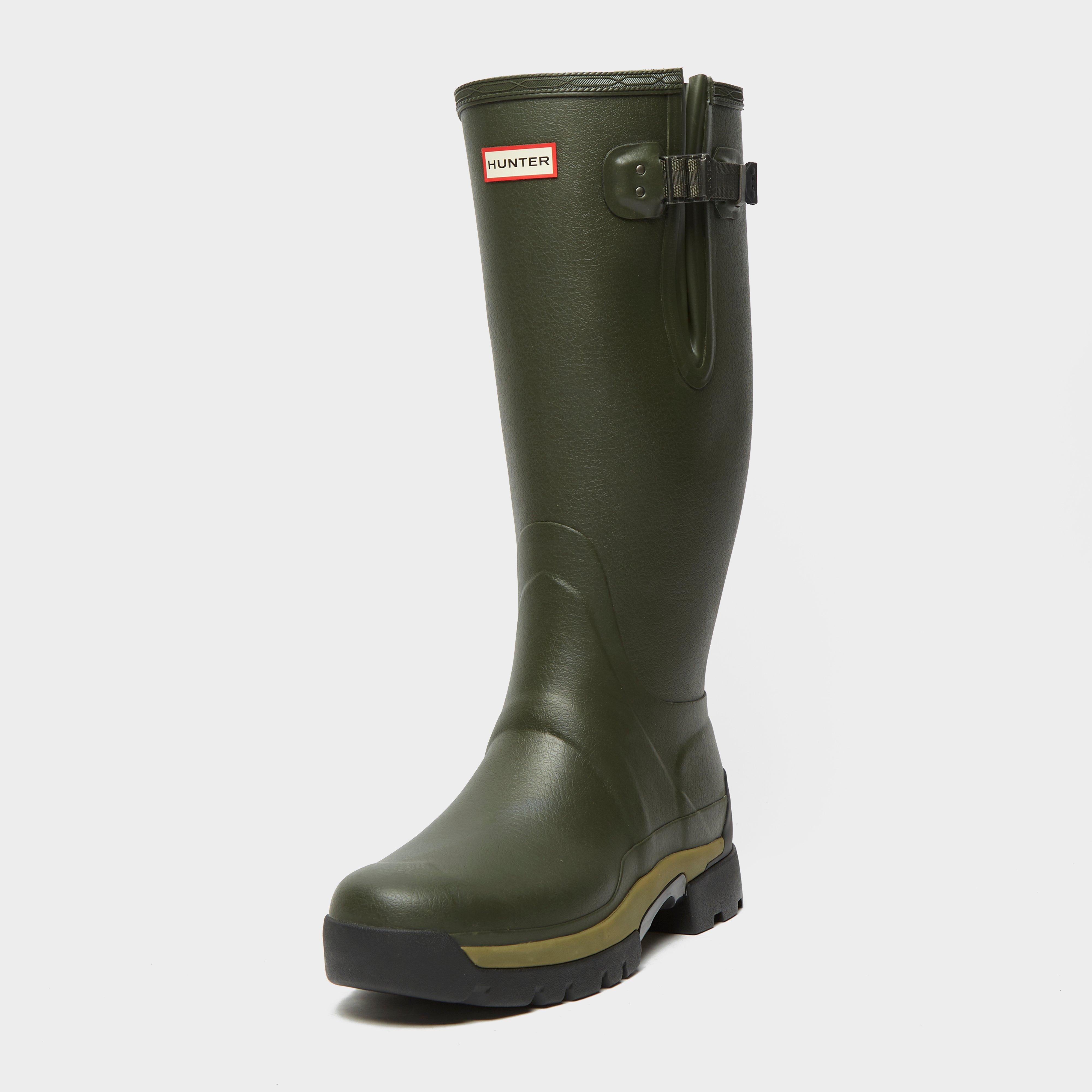 Mens Balmoral Neoprene Side Adjustable Wellington Boots Dark Olive