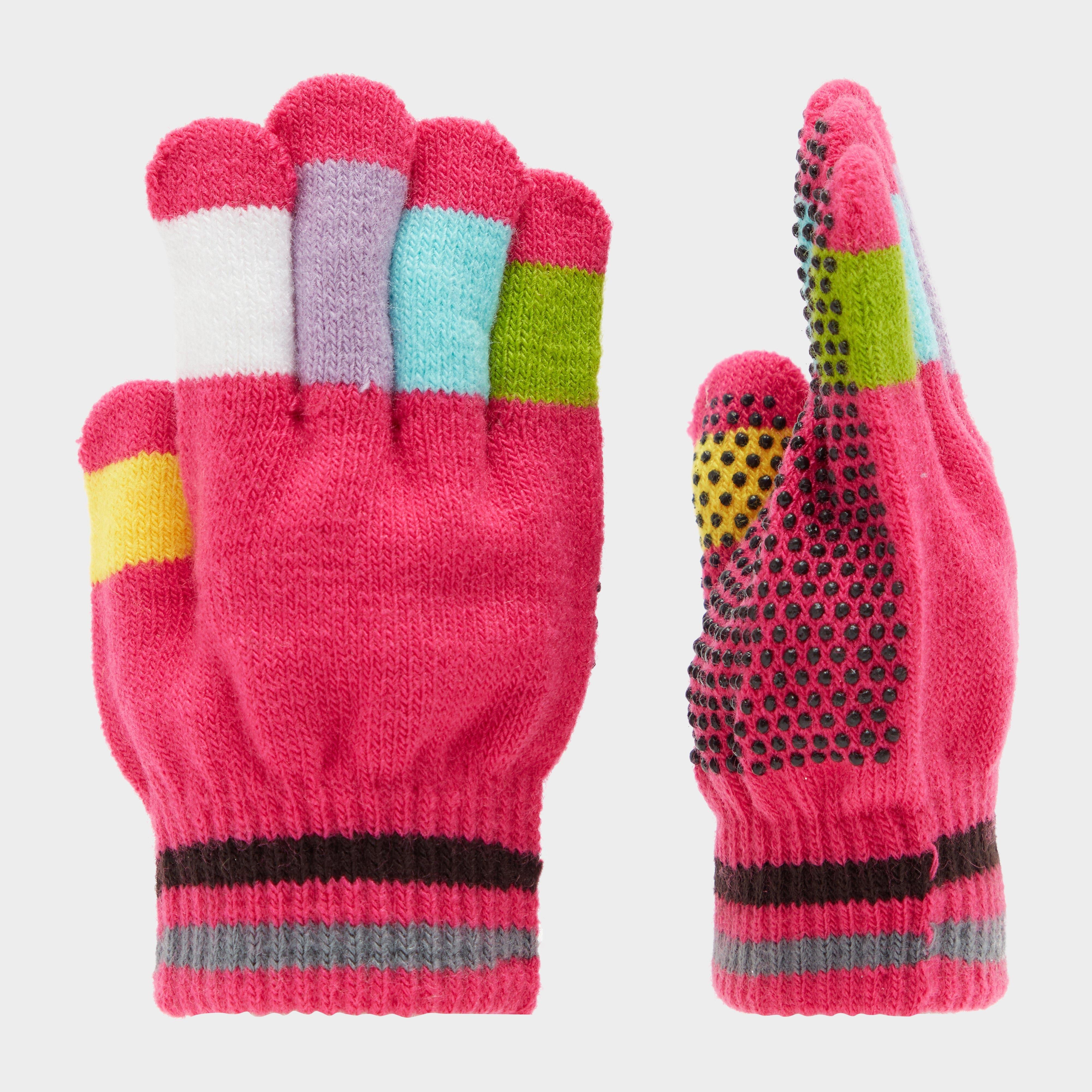 Childs Magic Pimple Riding Gloves Pink Multi