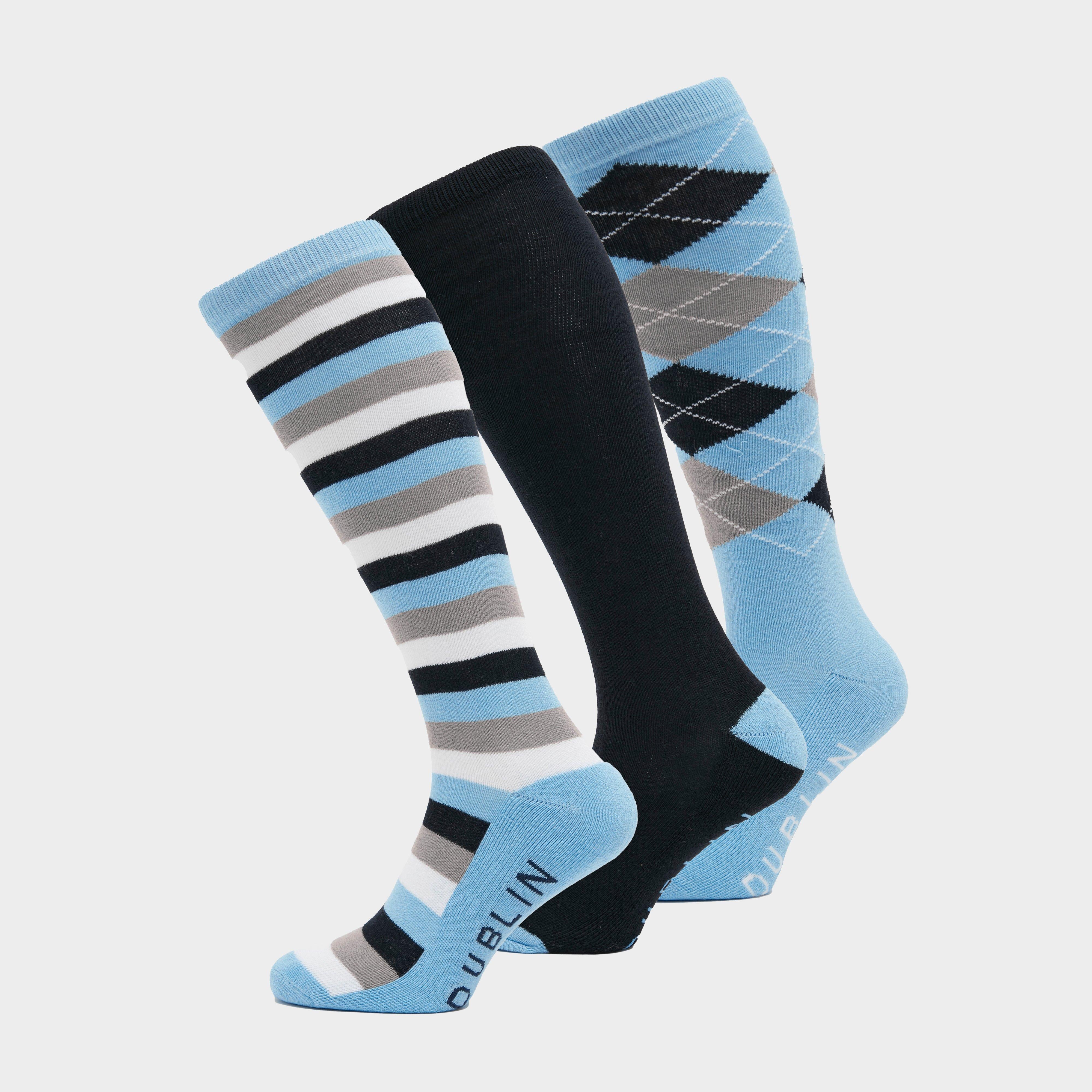 Socks Pack of 3 Light Blue/Navy/Grey
