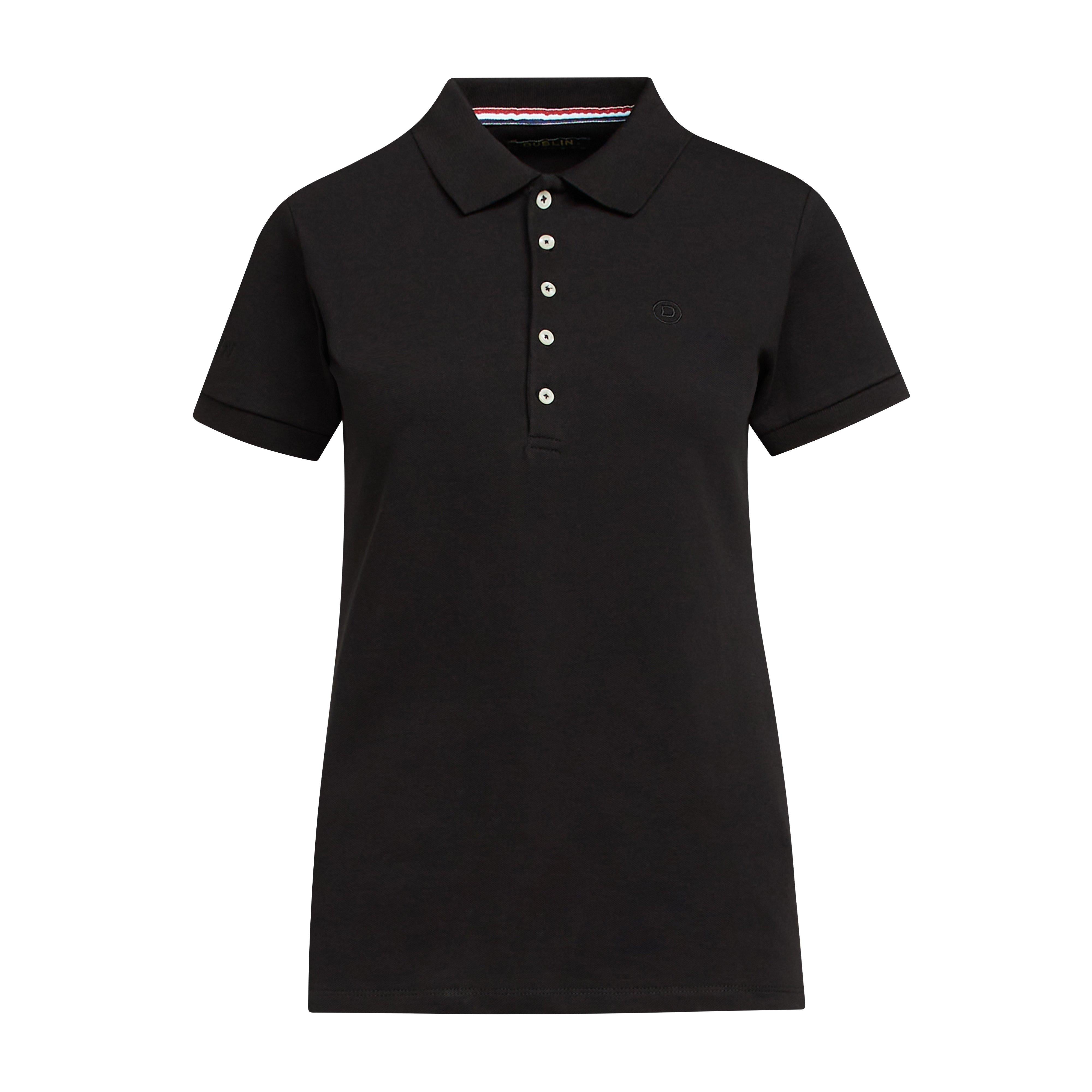 Womens Lily Cap Sleeve Polo Black
