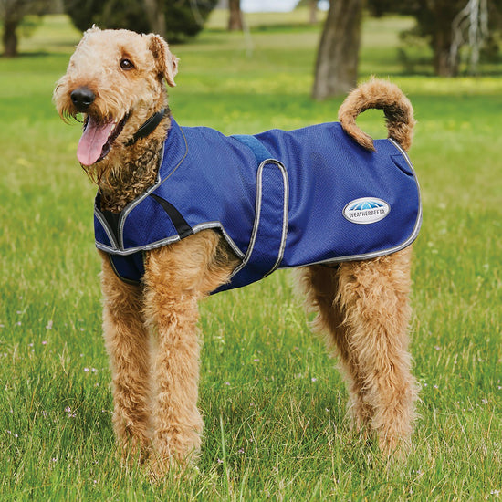 ComFiTec Premier Free Parka Deluxe 220g Medium Weight Dog Coat Dark Blue/Grey/White