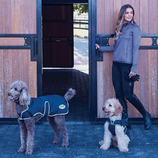 ComFiTec Premier Free Parka Deluxe 220g Medium Weight Dog Coat Dark Blue/Grey/White