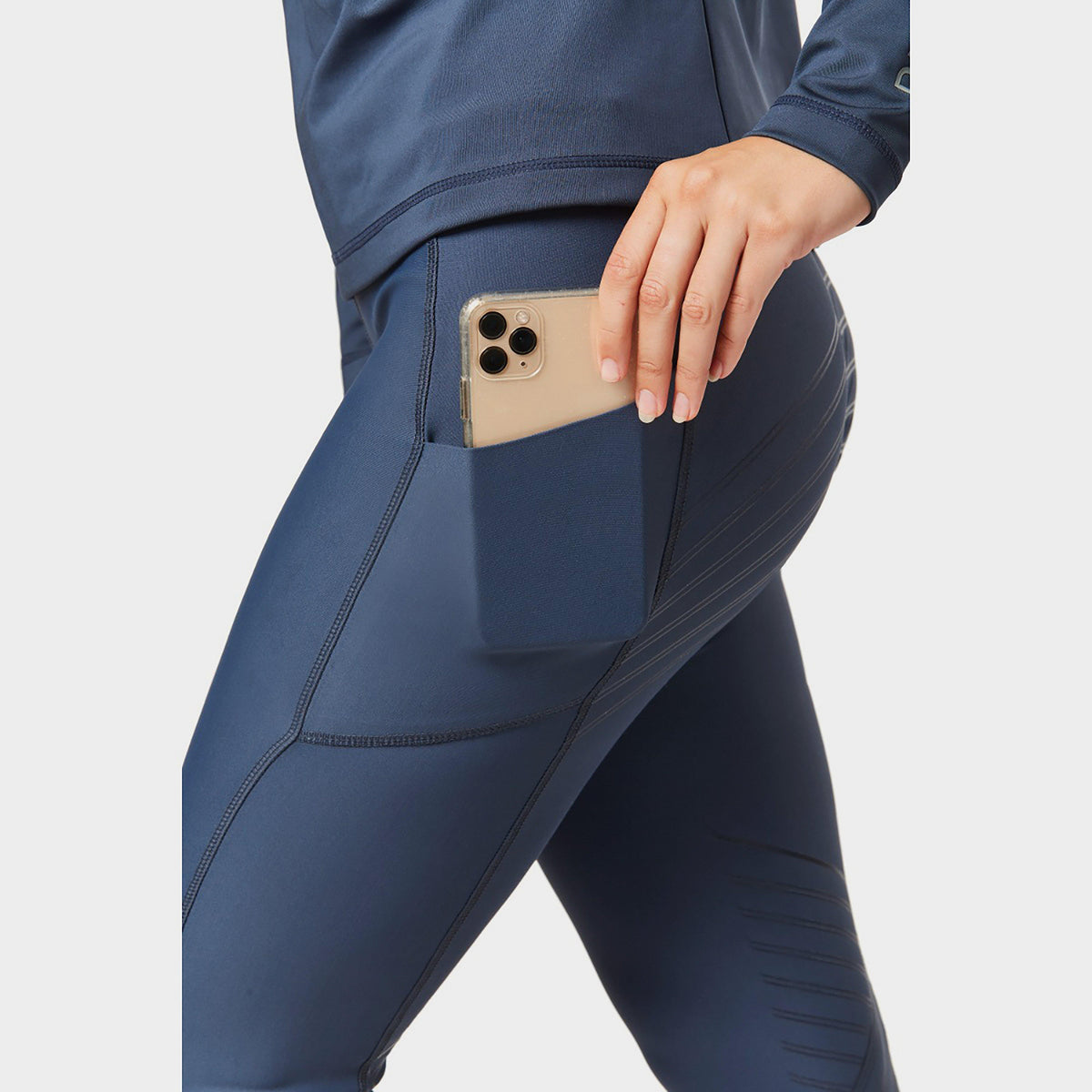 Ladies Noemi Printed Sculpt Riding Tights Ink Navy