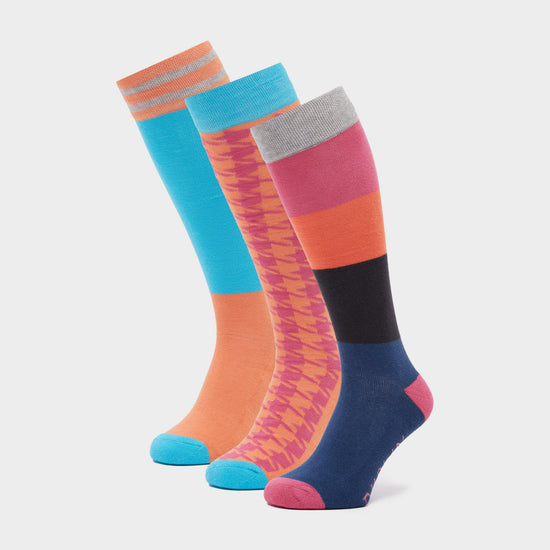 Country Boot 3 Pack Socks Bright Orange