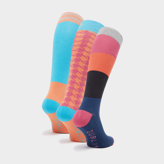 Country Boot 3 Pack Socks Bright Orange