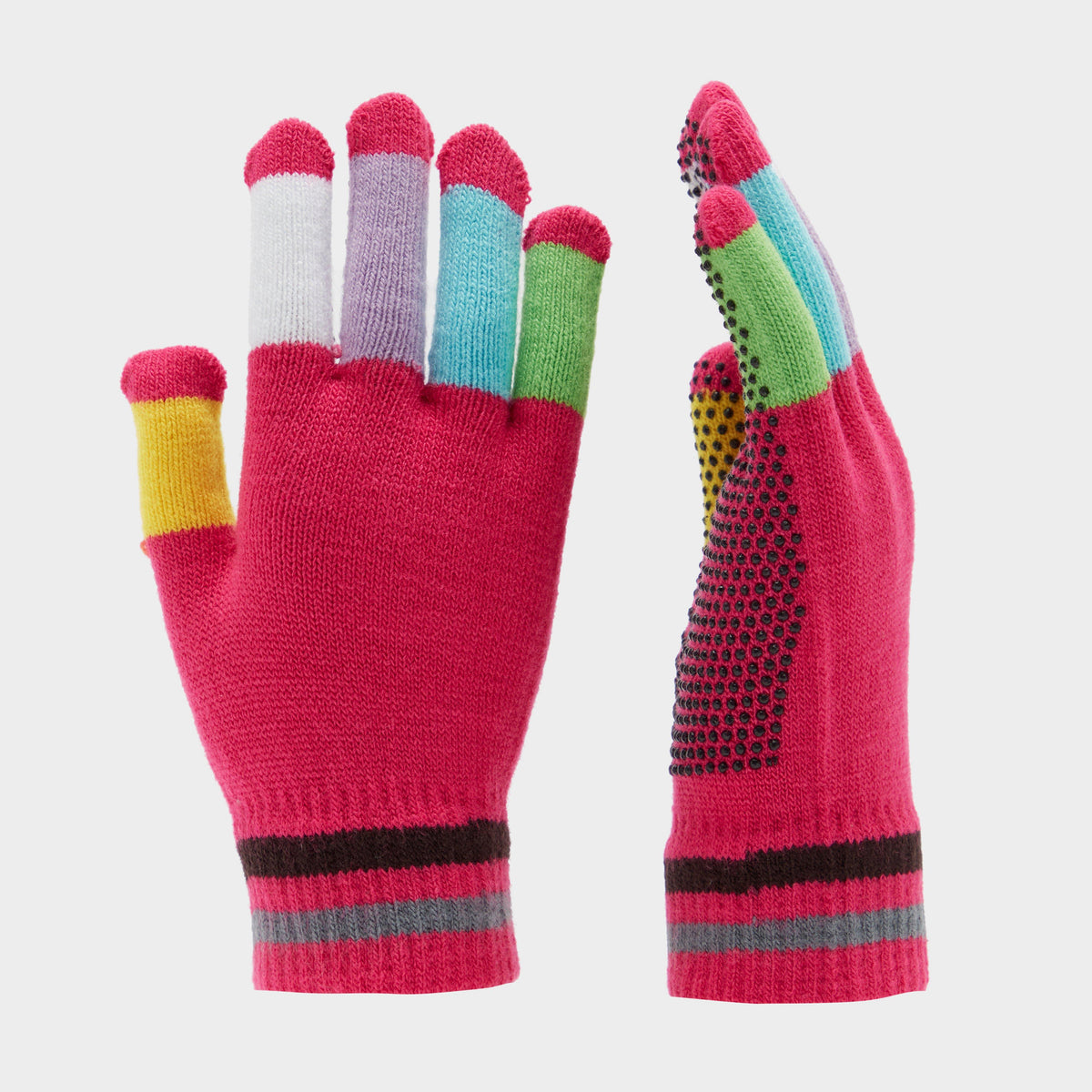 Ladies Magic Pimple Grip Riding Gloves Pink Multicoloured