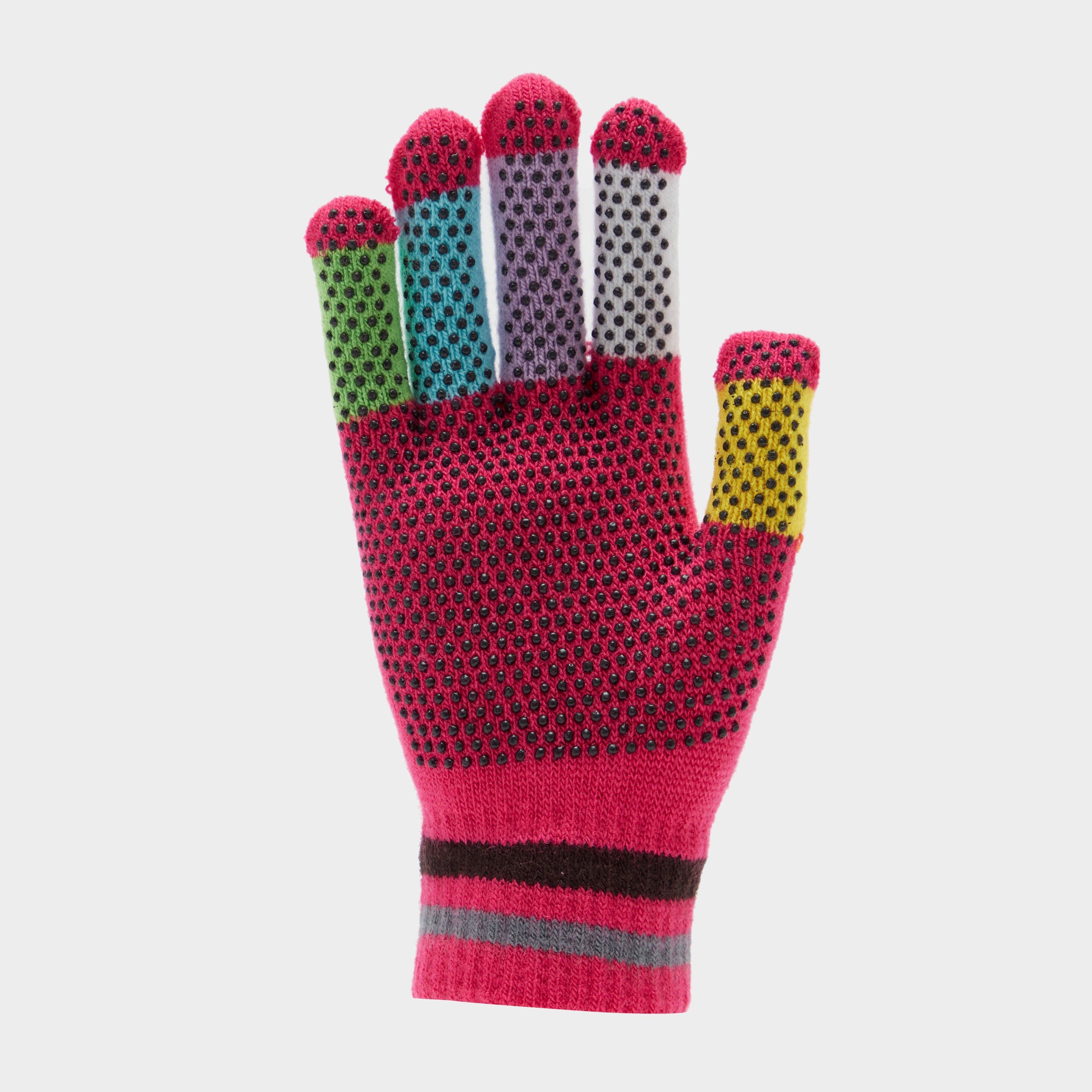 Ladies Magic Pimple Grip Riding Gloves Pink Multicoloured