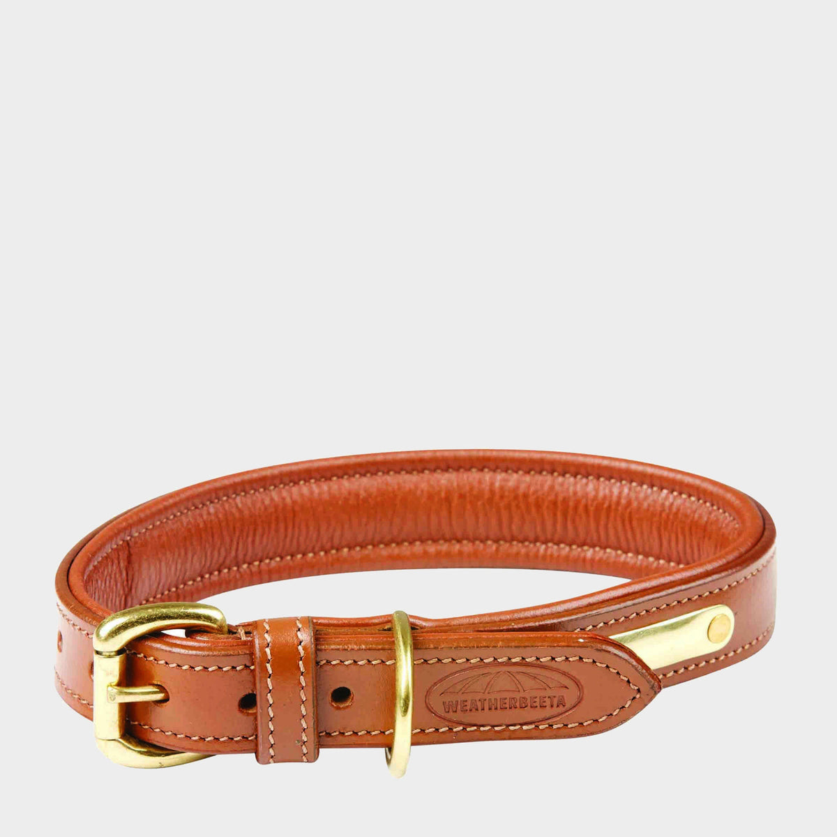 Padded Leather Collar Tan