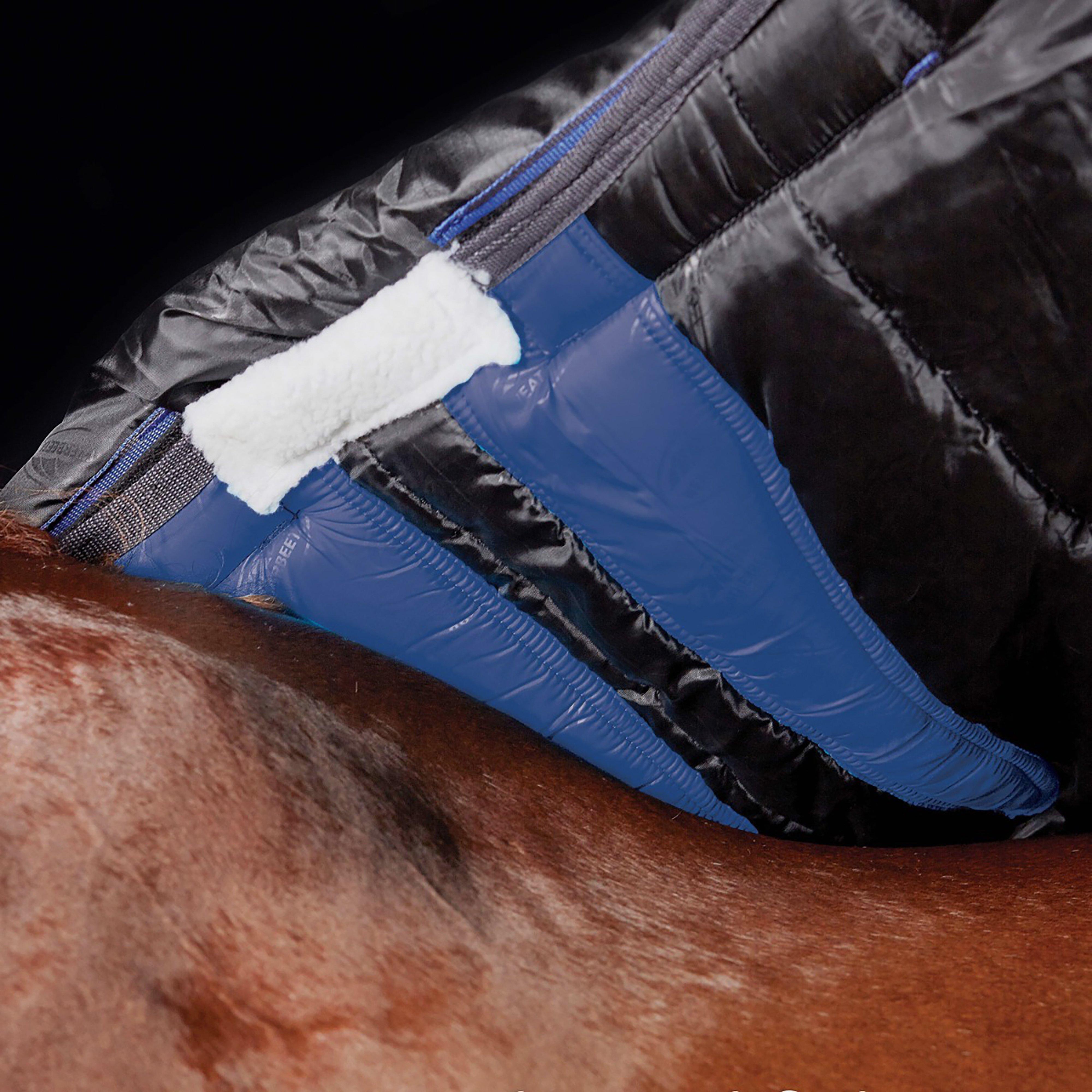 ComFiTec Plus Dynamic II 220g Medium Weight Standard Neck Turnout Rug Blue Swirl Marble Print