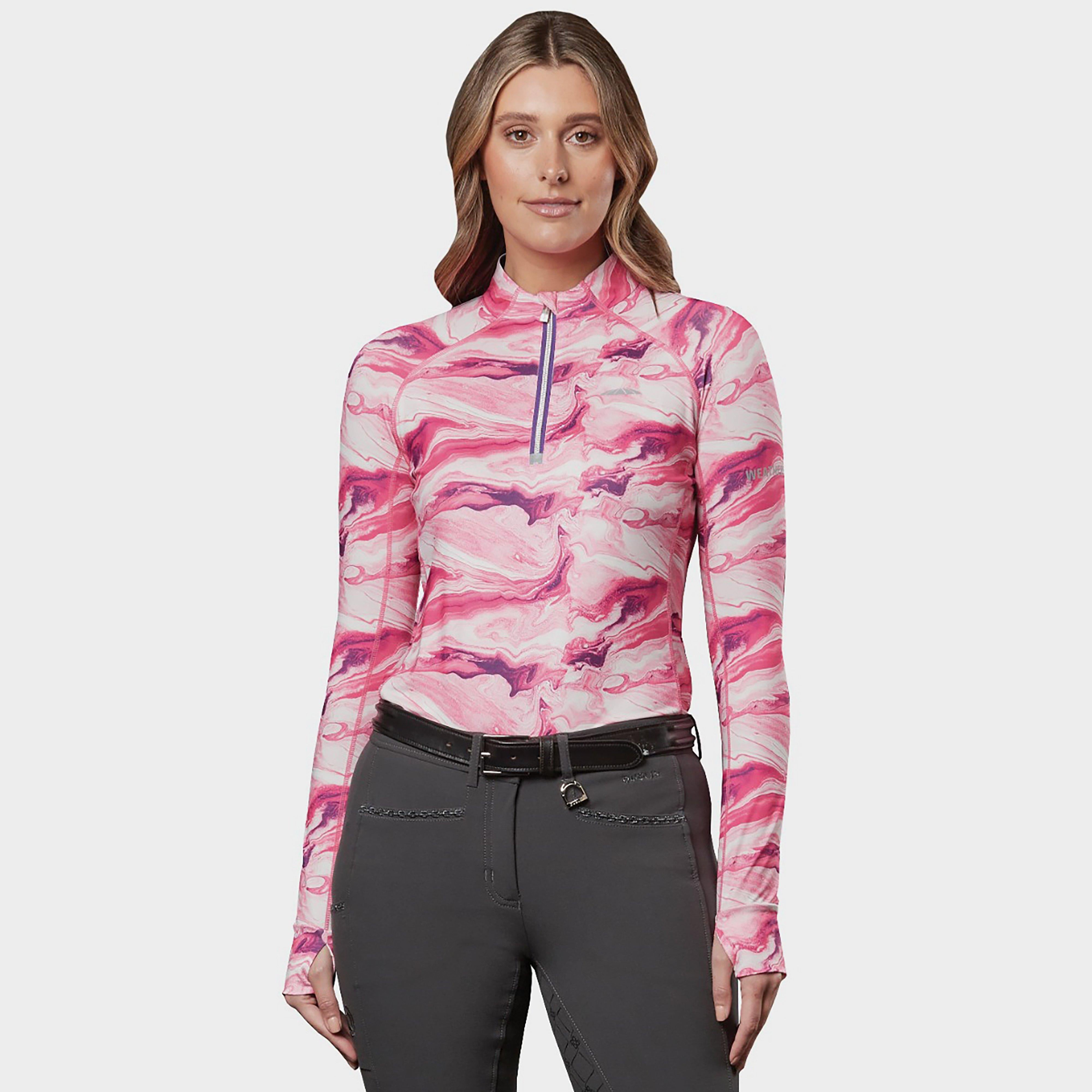 Long Sleeve Ruby Marble Top Pink Swirl Marble