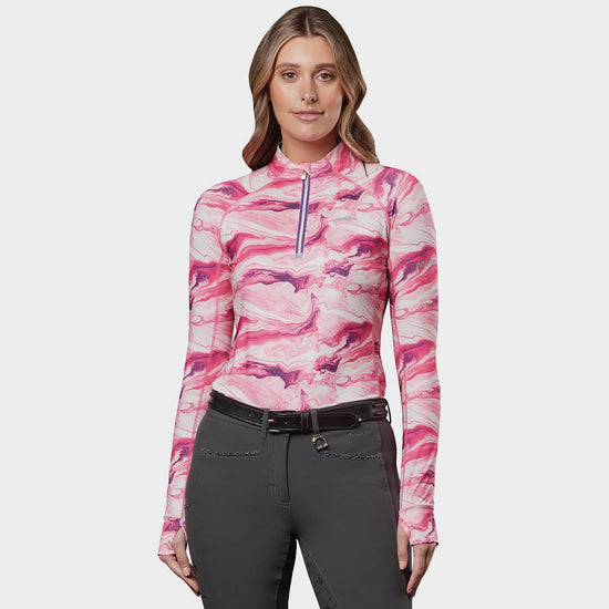 Long Sleeve Ruby Marble Top Pink Swirl Marble