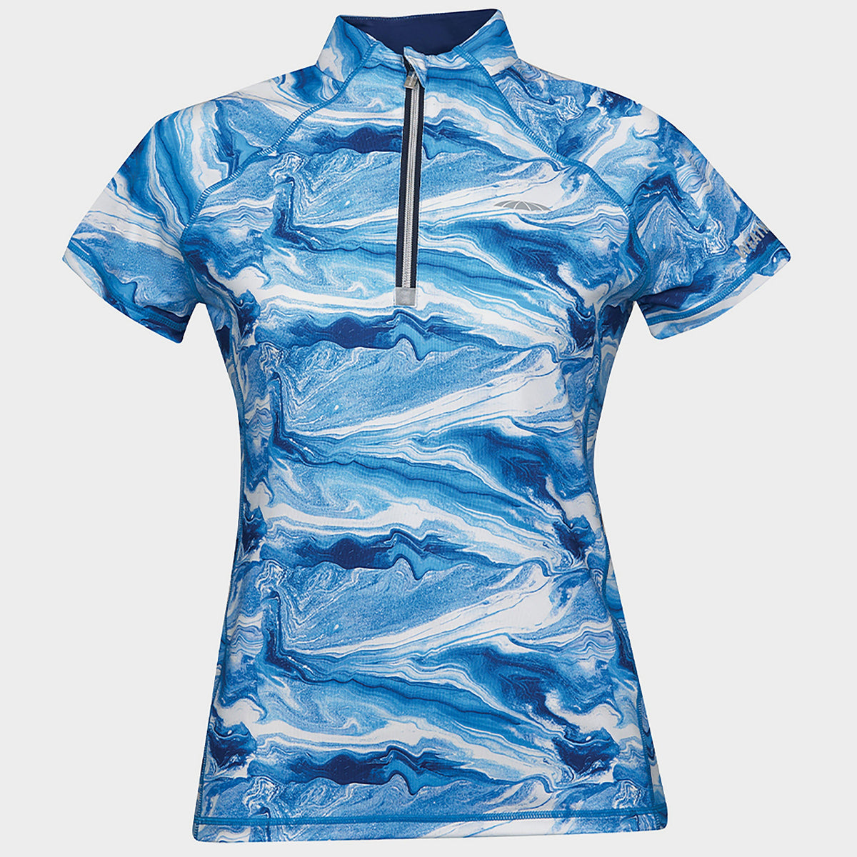 Short Sleeve Ruby Marble Top Blue Swirl Marble