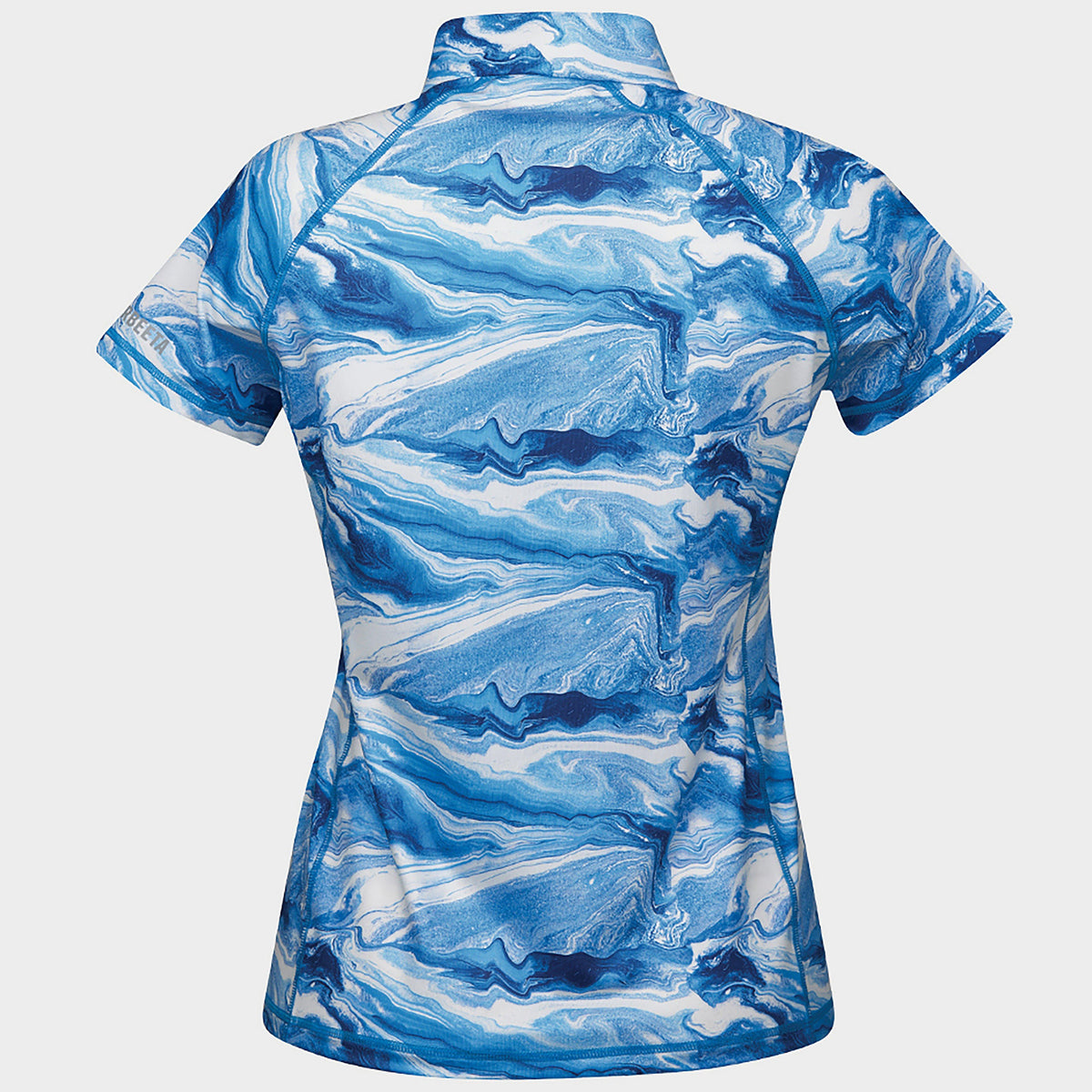 Short Sleeve Ruby Marble Top Blue Swirl Marble