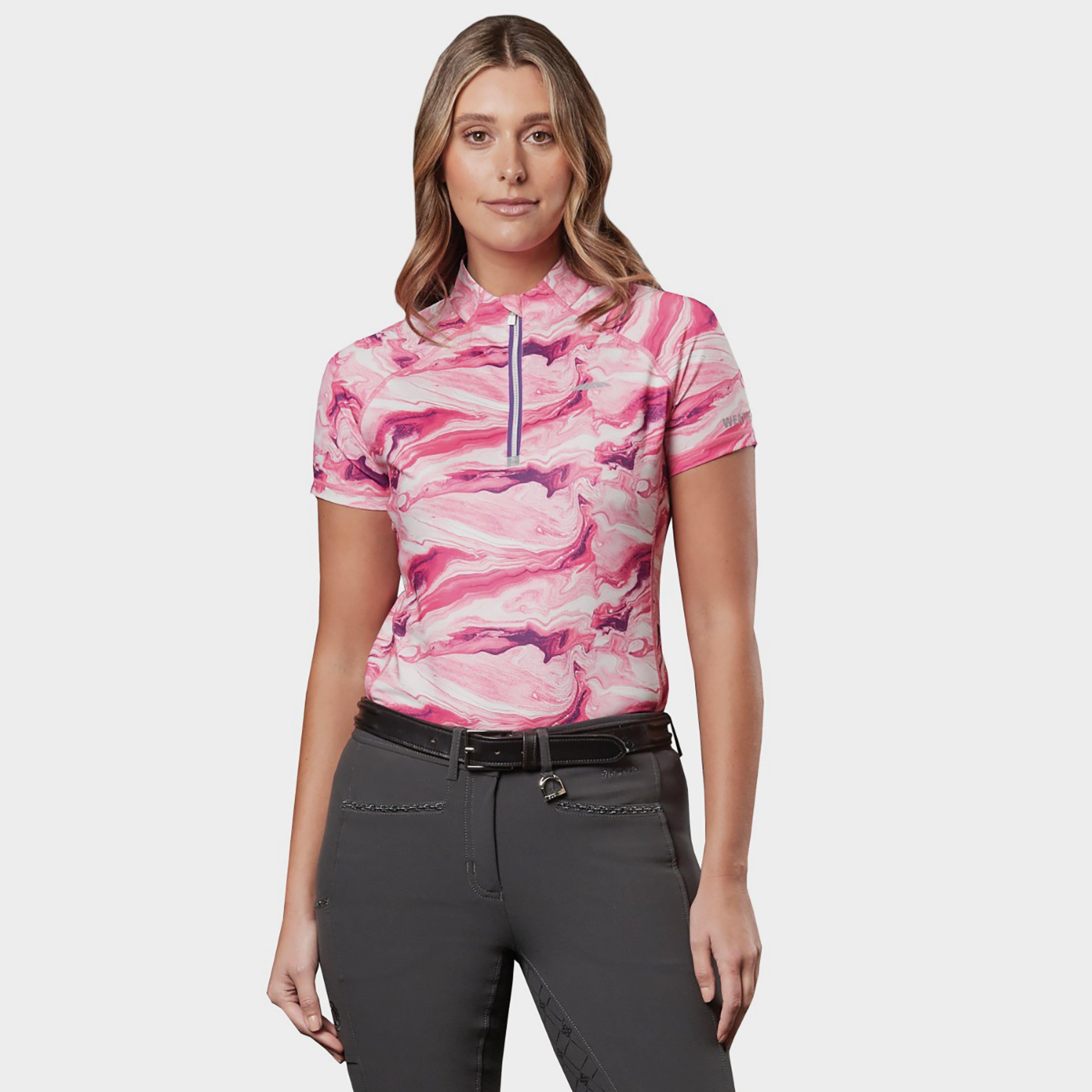 Short Sleeve Ruby Marble Top Pink Swirl Marble