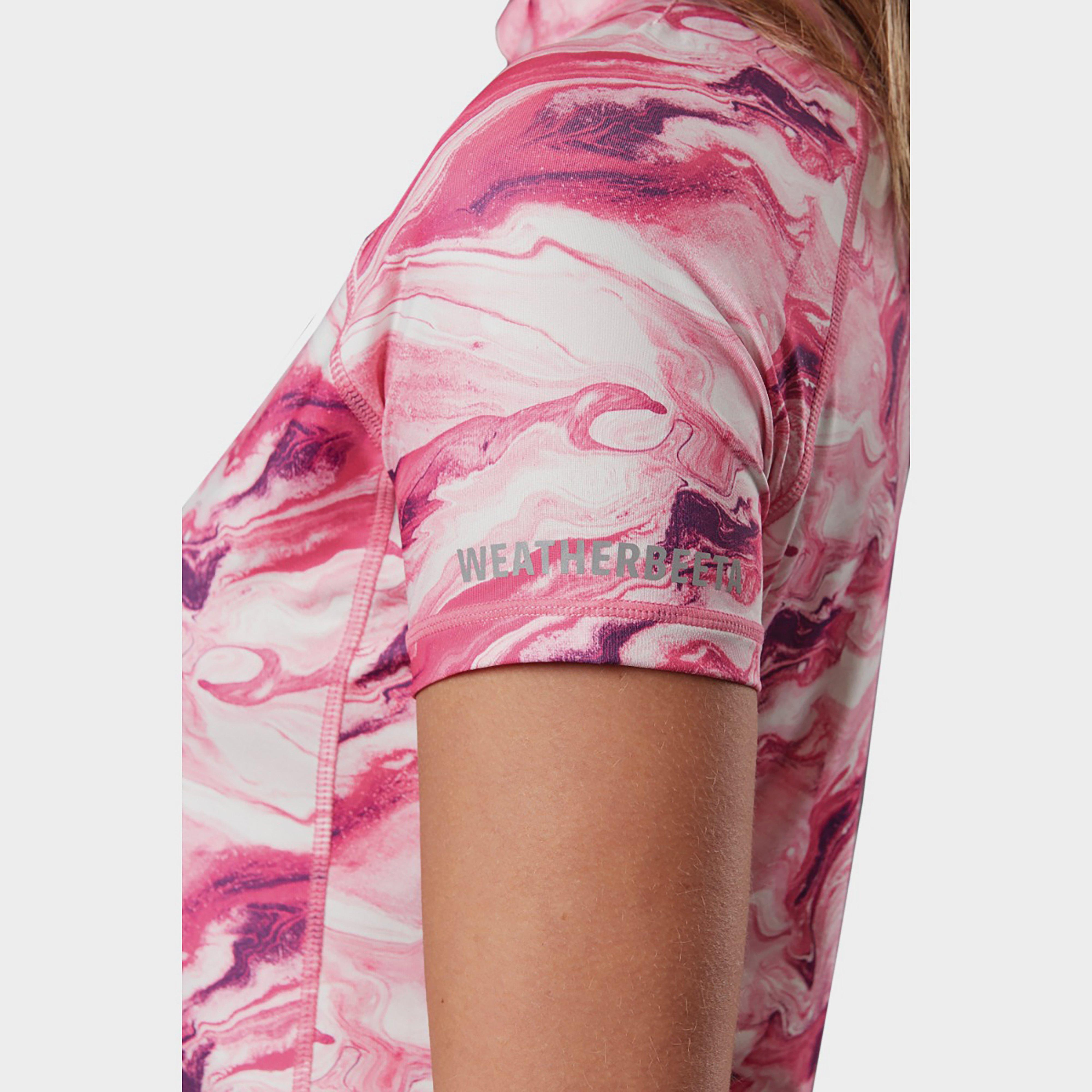 Short Sleeve Ruby Marble Top Pink Swirl Marble