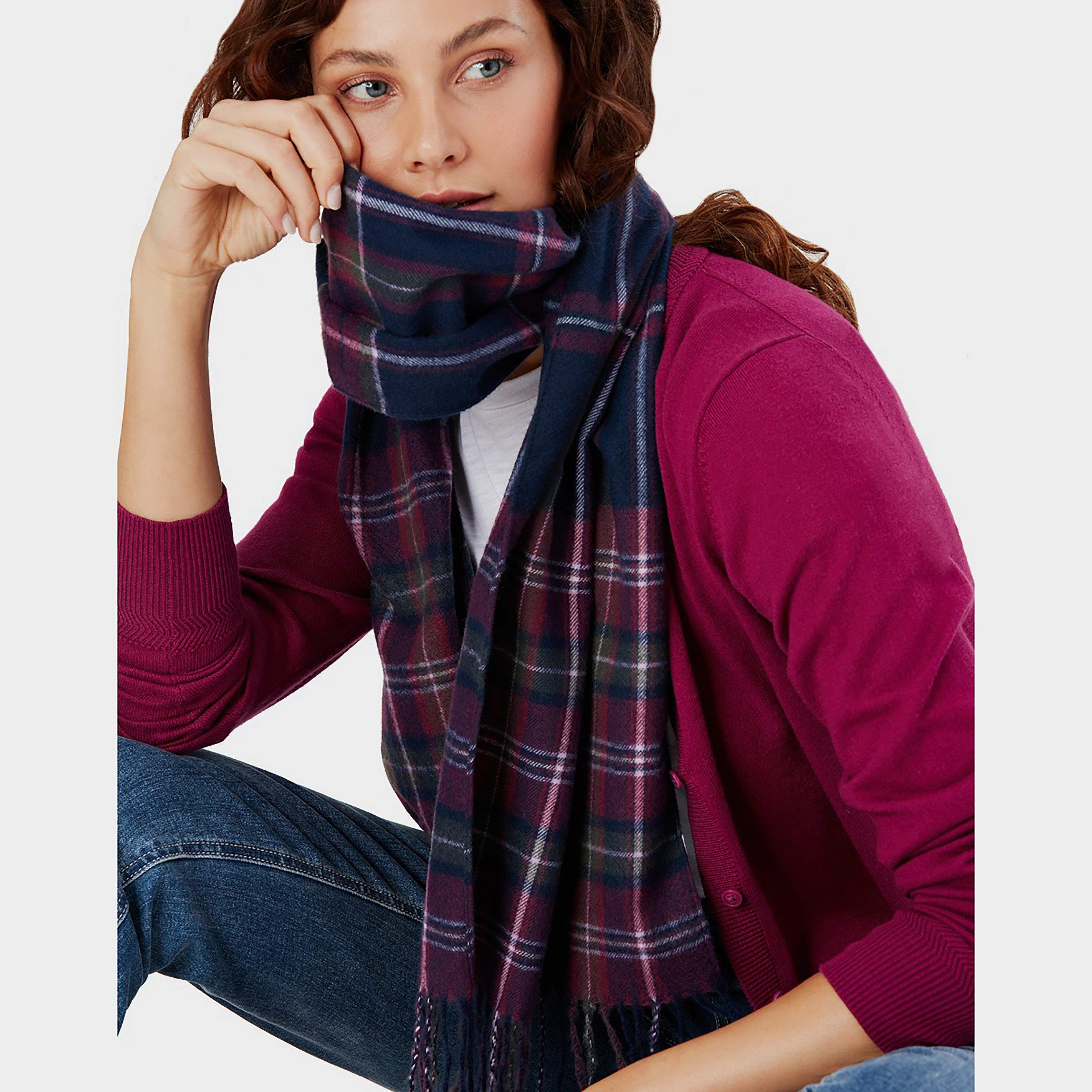 Womens Bracken Scarf Navy Purple Check