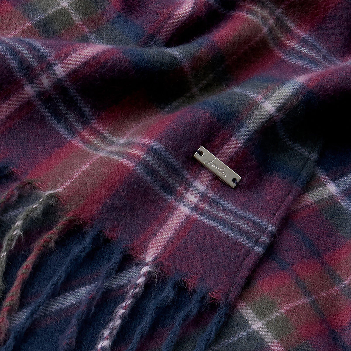 Womens Bracken Scarf Navy Purple Check