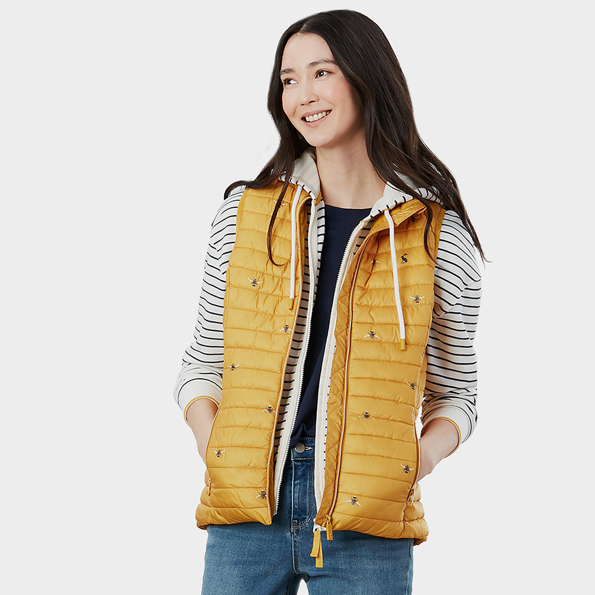Ladies Snug Gilet Gold Bees